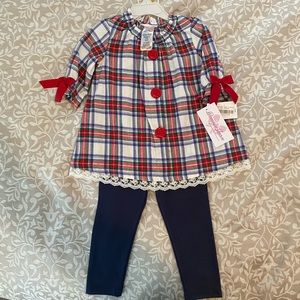 NWT 3T Bonnie Jean Christmas Plaid Set